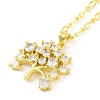 Brass Pave Clear Cubic Zirconia Pendant Necklaces for Women LS-NJEW-S430-03G-02-1