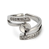 Adjustable Brass Cuff Rings ZIRC-F076-04P-1