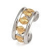 304 Stainless Steel Double Color Cuff Rings RJEW-S635-01GP-20-4