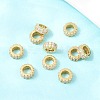 Brass Micro Pave Cubic Zirconia European Beads ZIRC-D026-07G-5