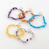 Mixed Stone Chips Beaded Anklets AJEW-AN00063-1