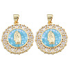 Brass Micro Pave Clear Cubic Zirconia Pendants KK-N227-100B-2