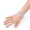 Chips Natural Larimar & Blue Lace Agate & Kunzite Beaded Stretch Bracelets Sets BJEW-JB05332-01-4