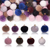 Faux Mink Fur Covered Pendants WOVE-CJ0001-02-3