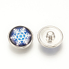 Christmas Pattern Brass Glass Snap Buttons SNAP-Q007-097P-M-2
