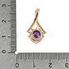 Brass Micro Pave Cubic Zirconia Pendants KK-E795-22KCG-02-3