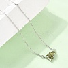 Brass Pave Cubic Zirconia Rectangle and Heart Pendant Cable Chain Necklaces KK-CBAB173-04P-02-2