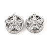 Brass Micro Pave Clear Cubic Zirconia Beads KK-S389-27P-1