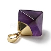Natural Amethyst Pendants G-P474-03G-05-3