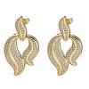Rack Plating Brass Micro Pave Cubic Zirconia Dangle Stud Earrings EJEW-M230-03G-1