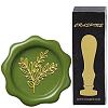 Brass Wax Seal Stamp with Wood Handle AJEW-WH0412-0275-1