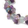 Brass & Natural Mixed Gemstone Chip & Round Beads Bracelets for Women BJEW-JB13151-03-3