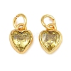 Brass Pave Cubic Zirconia Charms CU-CBA3D67-09G-02-1