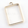 Rack Plating Alloy Rectangle Open Back Bezel Pendants PALLOY-S047-28E-FF-2