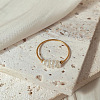 304 Stainless Steel with Natural Baroque Pearl Rondelle Beaded Finger Rings FS-WG39983-01-4
