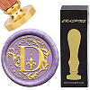 Brass Wax Seal Stamps with Wood Handle AJEW-WH0412-0237-1