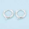 925 Sterling Silver Huggie Hoop Earring Findings STER-K174-15A-S-2