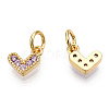 Brass Micro Pave Cubic Zirconia Charms KK-N227-33G-09-NF-1