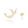 925 Sterling Silver Crescent Moon Earlobe Plugs STER-G031-30G-3