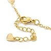 PVD Vacuum Plating 304 Stainless Steel Heart Link Anklet with Cable Chains for Women STAS-E001-18G-3