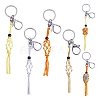 4Pcs  4 Colors Macrame Fringe Braided Keychain AJEW-SW00014-03-1