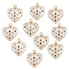 10Pcs Eco-Friendly Brass Micro Pave Cubic Zirconia with Enamel Pendants KK-SZ0005-77-1