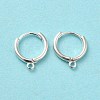 925 Sterling Silver Huggie Hoop Earring Findings STER-K174-15A-S-4