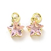 Eco-friendly Brass Micro Pave Cubic Zirconia Pendants KK-D080-44G-02-1