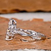 Brass Micro Pave Clear Cubic Zirconia Finger Rings FS-WG5249E-02-3
