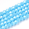 Opaque Solid Color Electroplate Glass Beads Strands EGLA-A039-P2mm-A12-1
