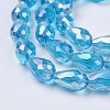 Electroplate Glass Beads Strands EGLA-D015-12x8mm-22-3