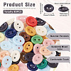 80Pcs 2-Hole Porcelain Buttons PORC-PJ0001-02F-4