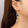 304 Stainless Steel Starfish with Shell Shape Dangle Earrings EJEW-YW00012-01-6