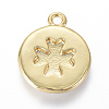 Golden Plated Brass Enamel Pendants KK-F807-02-G-3
