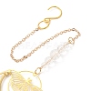Brass Hollow Moth Moon Hanging Ornaments AJEW-Z027-01C-2