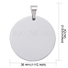 Tarnish Resistant DIY Materials 201 Stainless Steel Flat Round Hand Stamping Blank Tag Pendants STAS-O044-125-3