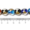 Handmade Gold Foil and Silver Foil Lampwork Flat Round Beads FOIL-C001-02A-4