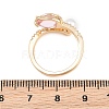 Brass Micro Pave Cubic Zirconia Finger Rings for Women CU-CBAA973-02G-3