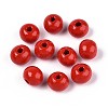 Spray Painted Round Natural Schima Wood Beads WOOD-A018-8mm-07-1