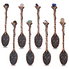 8Pcs 8 Styles Zinc Alloy Coffee Tea Spoon AJEW-NB0006-51-1