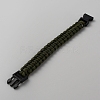 Survival Polyester Cord Bracelet with Plastic Clasps for Hiking Camping Outdoor BJEW-WH0018-54G-2