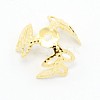 3-Petal Brass Flower Bead Caps KK-M010-01G-2