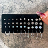 Alloy & Plastic Pearl & Rhinestone Earring Sets WG01624-15-1