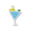 Glass Seed Beaded Pendants PALLOY-MZ00913-04-1