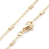 Brass Cable Chains with Column Beaded Necklace for Women NJEW-P265-24G-1