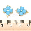 Saint Patrick's Day Glass Clover Connector Charms KK-P348-03G-02-3