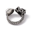 Dragon Head Natural Rainbow Moonstone Cuff Rings RJEW-G273-03AS-08-3