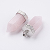 Natural Rose Quartz Pointed Pendants G-E442-03S-2