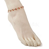304 Stainless Steel Enamel Red Cherry Link Anklets for Women AJEW-AN00773-5
