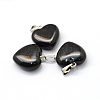 Heart Natural Black Stone Pendants X-G-Q371-05-2